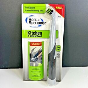 NEW Sonic Scrubber Kitchen & Household Powered Cleaning Tool Medium Bristle